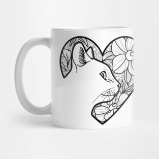 Cat in Heart Mug